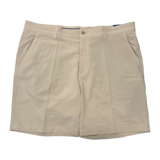 pga tour course essentials mens golf shorts light stone front front view
