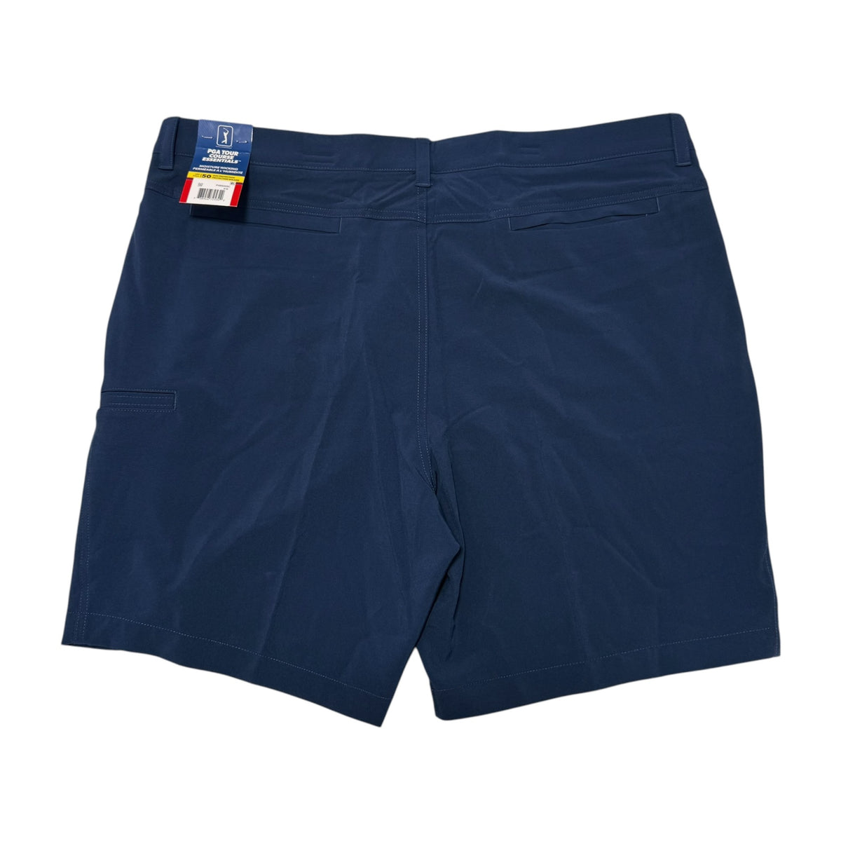 pga tour course essentials mens golf shorts navy back back view