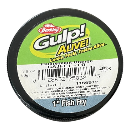 Berkley Gulp Alive Scented 1" Fish Fry Bait | 60g | Fluorescent Orange