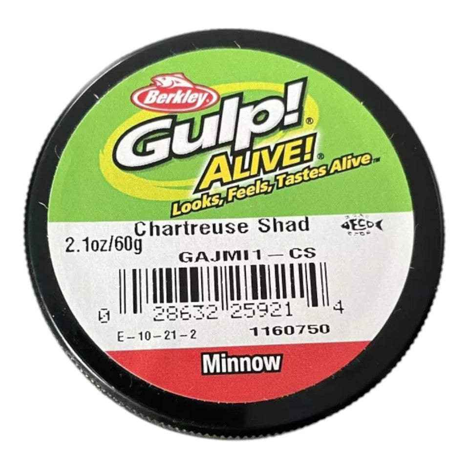 Berkley Gulp Alive Scented 1" Minnow Bait | 60g | Chartreuse Shad