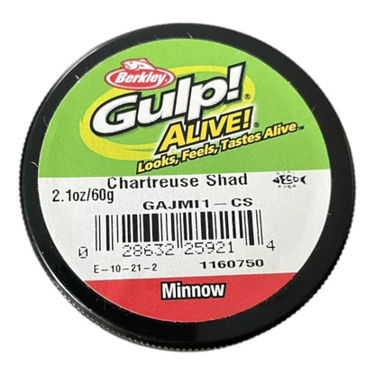 Berkley Gulp Alive Scented 1" Minnow Bait | 60g | Chartreuse Shad