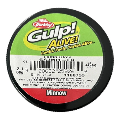 Berkley Gulp Alive Scented 1" Minnow Bait | 60g | Luma Glow
