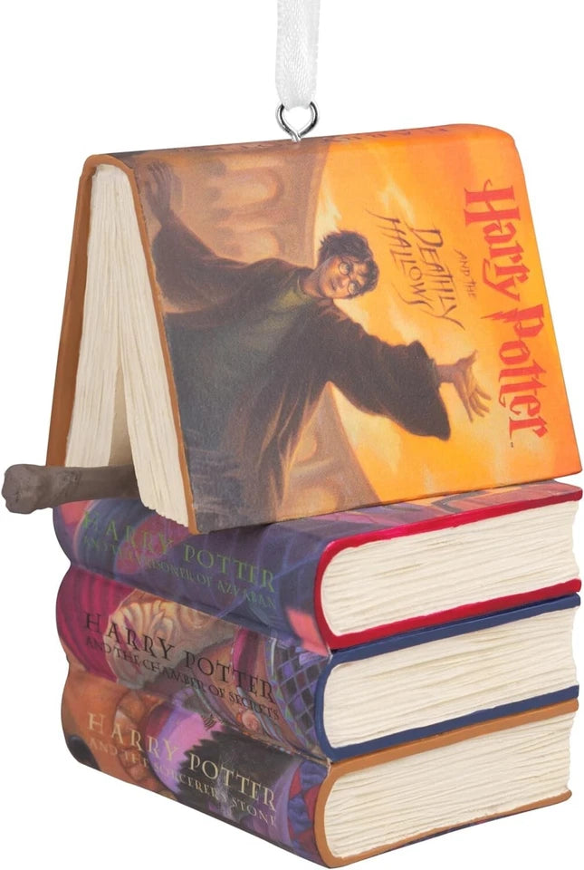 Hallmark Harry Potter Stacked Books and Wand Christmas Ornament